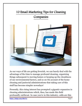 10 Email Marketing Tips for Cleaning Companies