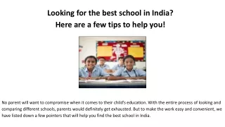 Looking for the best school in India? Here are a few tips to help you!