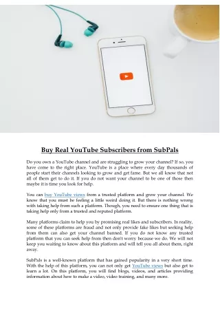 Buy Real YouTube Subscribers from SubPals