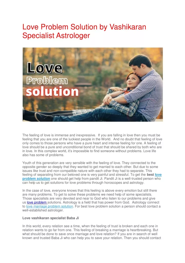 love problem solution by vashikaran specialist