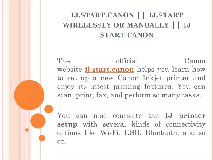 ij start canon ij start wirelessly or manually ij start canon