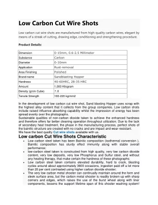 Low Carbon Cut Wire Shots-converted