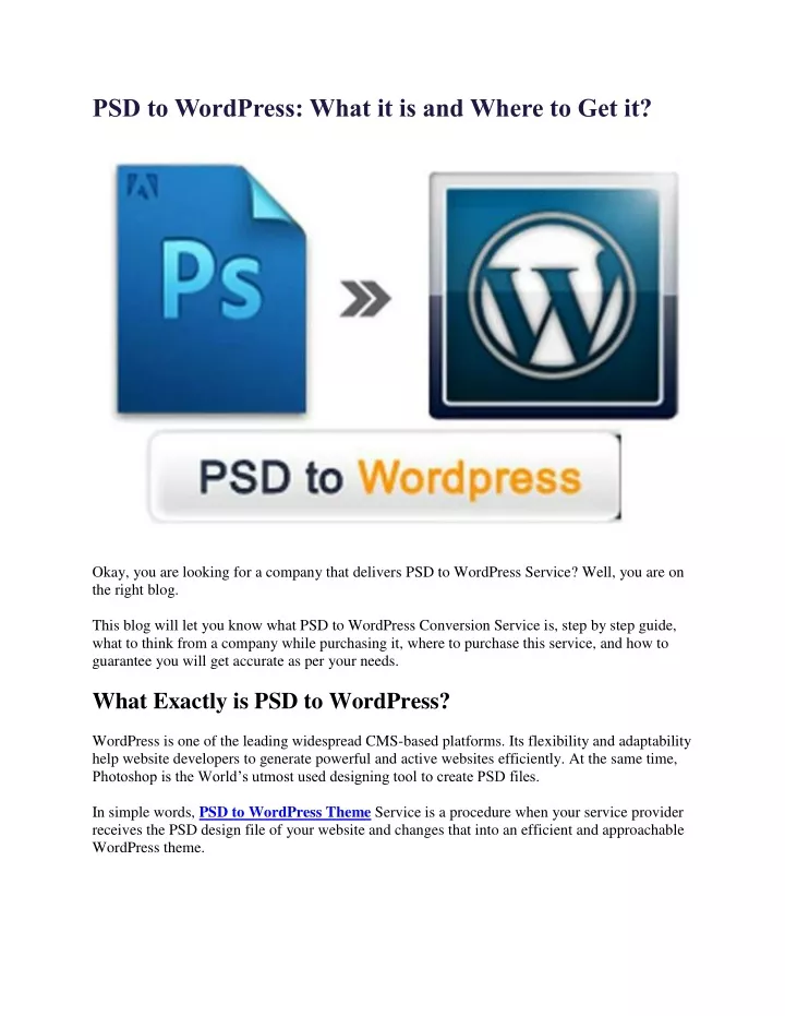 psd to wordpress what it is and where to get it
