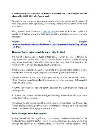 a quantitative swot analysis on feed acid market