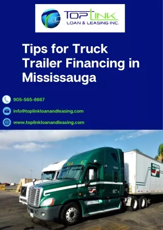 Tips for Truck Trailer Financing in Mississauga