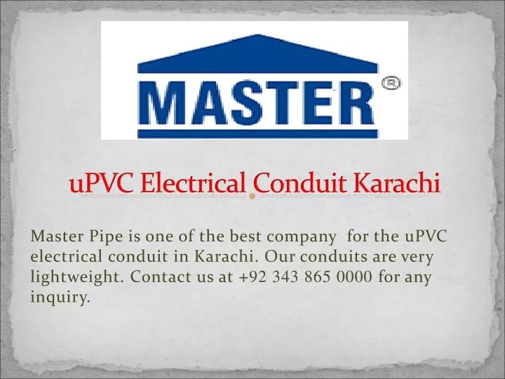 upvc electrical conduit karachi