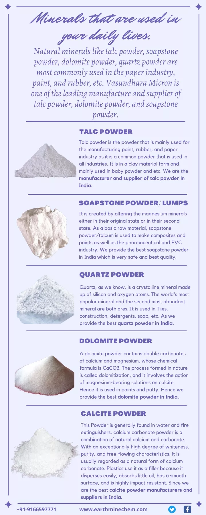 minerals that are used in your daily lives