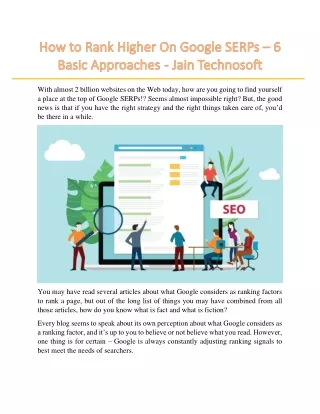 How to Rank Higher On Google SERPs – 6 Basic Approaches  - Jain Technosoft