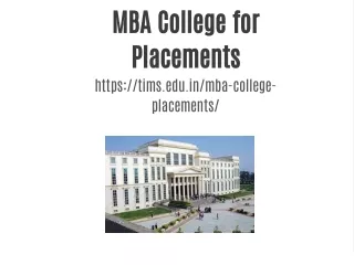 MBA College for Placements