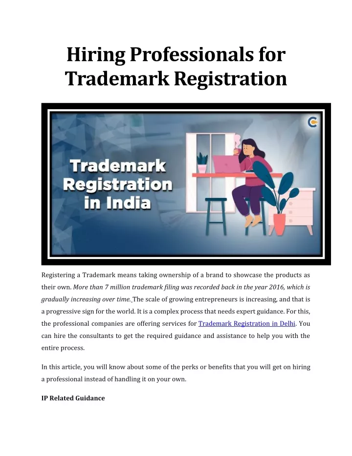 hiring professionals for trademark registration