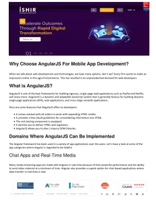 Why Choose AngularJS For Mobile App Development?