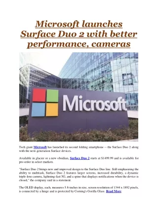 microsoft launches surface duo 2 with better