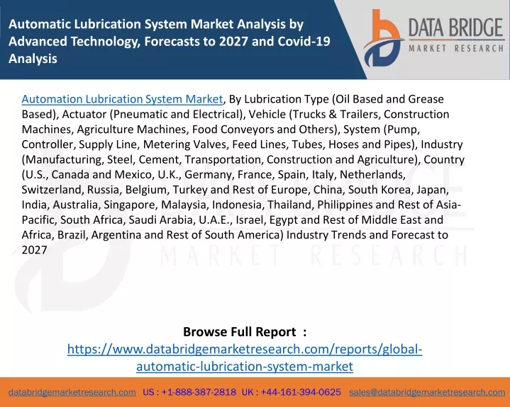 automatic lubrication system market analysis