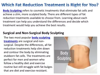 Which Fat Reduction Treatment is Right for You?