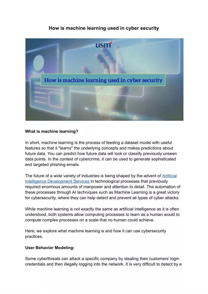 how is machine learning used in cyber security