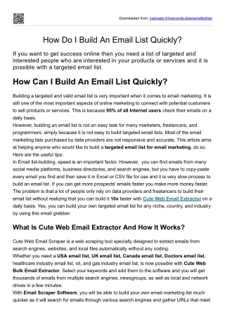 How Do I Build An Email List How Can It Help Me?