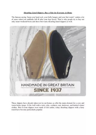 Shearling Lined Slippers: Buy A Pair for Everyone At Home