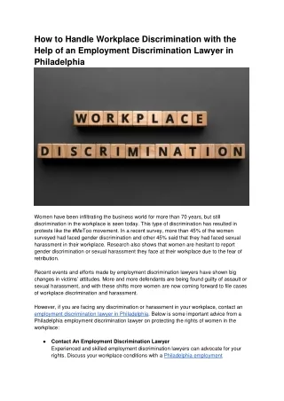 how to handle workplace discrimination with