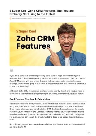 5 super cool zoho crm features that