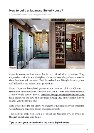how to build a japanese styled house