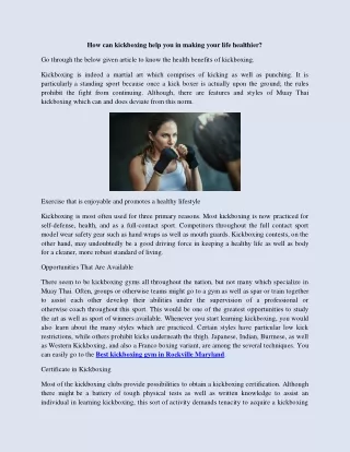 how can kickboxing help you in making your life