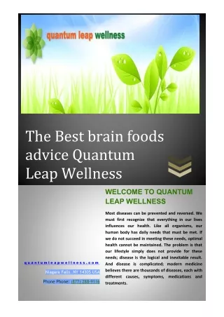 The Best brain foods advice Quantum Leap Wellness