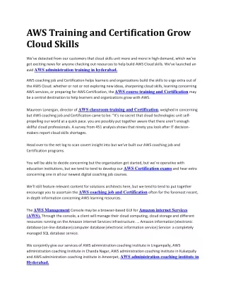 AWS Training and Certification  Grow Cloud Skills