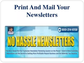 Print And Mail Your Newsletters