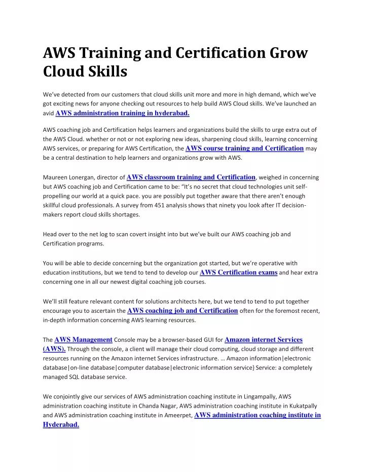 aws training and certification grow cloud skills