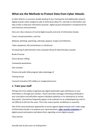what are the methods to protect data from cyber
