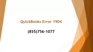 QuickBooks Error 1904