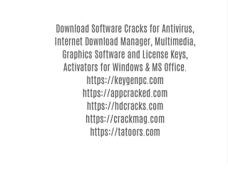 download software cracks for antivirus internet