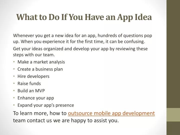 what to do if you have an app idea