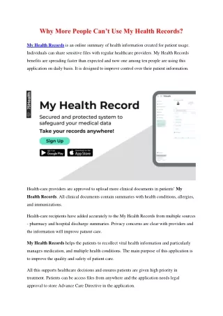 why more people can t use my health record s