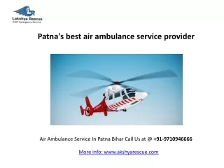 Air Ambulance Service In Patna Bihar