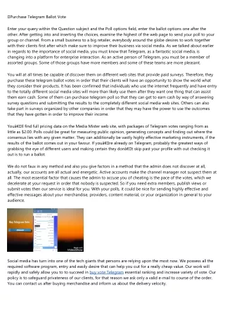 purchase telegram ballot vote