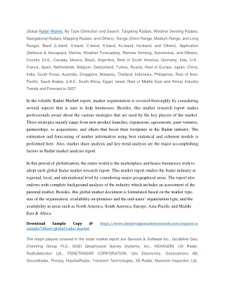global radar market by type detection and search