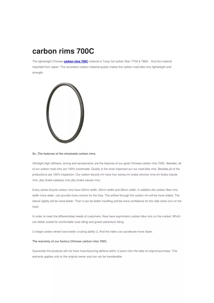 carbon rims 700c