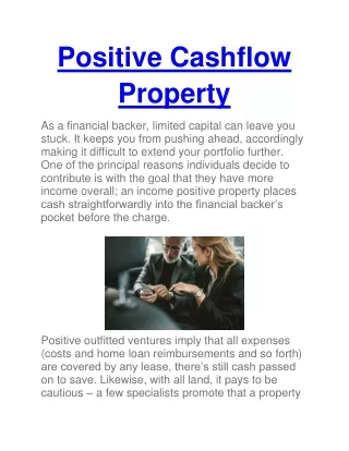 positive cashflow property