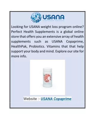 USANA CopaprimePerfecthealthsupplements.com