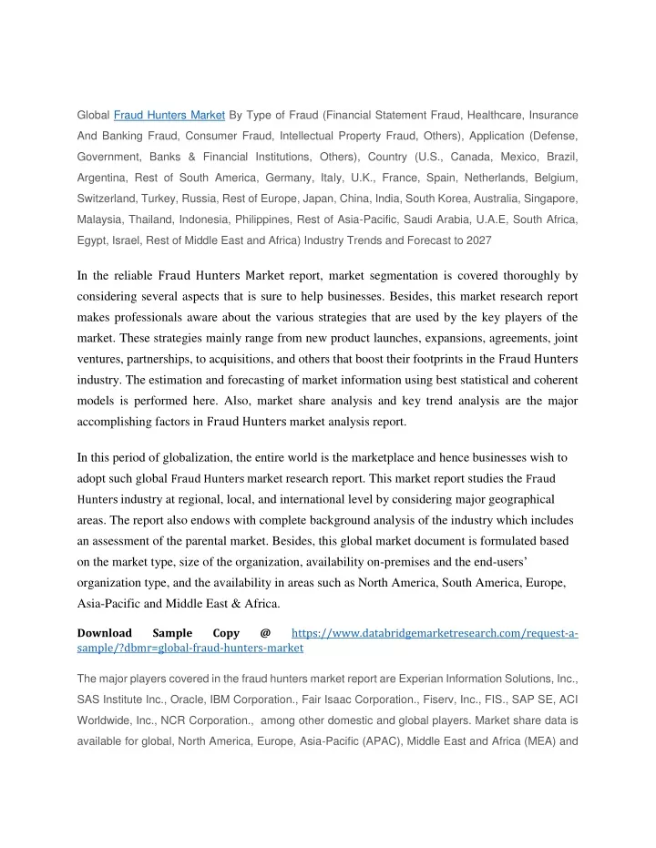 global fraud hunters market by type of fraud