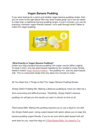 Vegan Banana Pudding