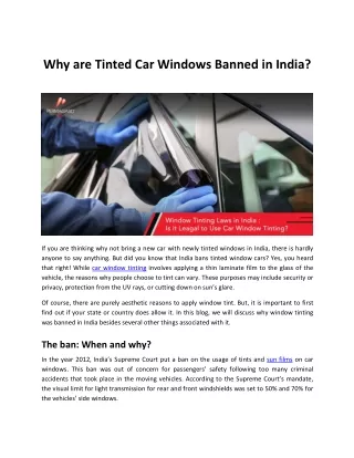 Window Tinting Laws in India
