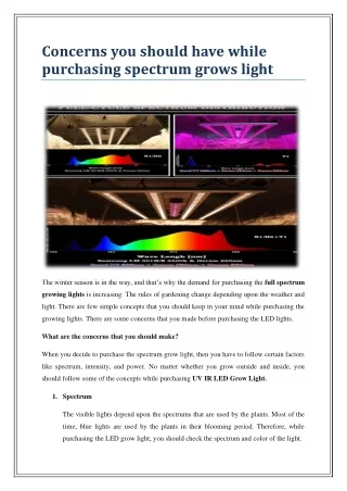 Concerns you should have while purchasing spectrum grows light