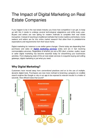 The Impact Of Digital Marketing On Real Estate Companies