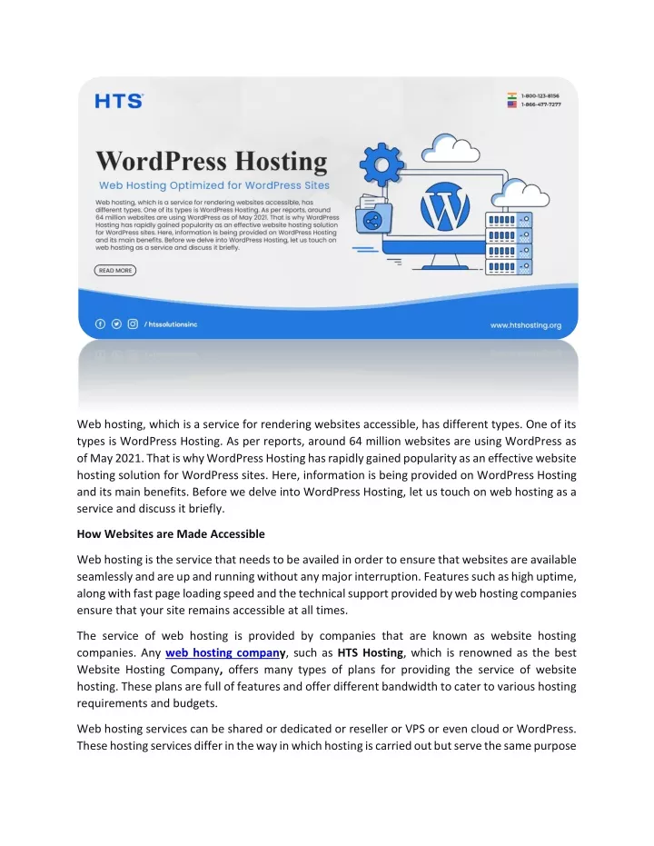 web hosting which is a service for rendering