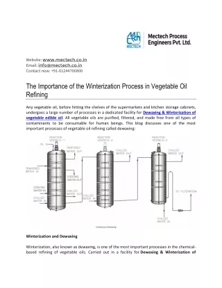 The Importance of the Winterization Process in Vegetable Oil Refining