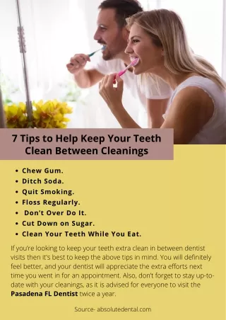 7 Tips to Help Keep Your Teeth Clean Between Cleanings