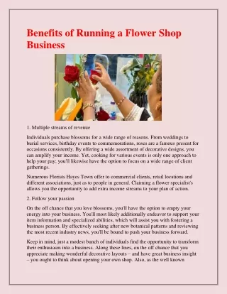 benefits of running a flower shop business