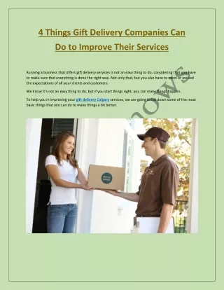 4 Things Gift Delivery Companies Can Do to Improve Their Services
